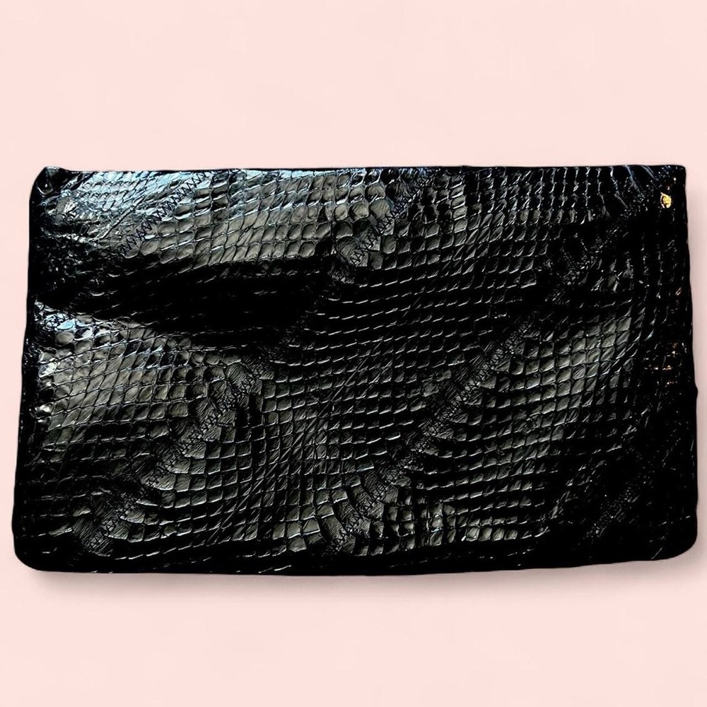 Black Snakeskin Clutch